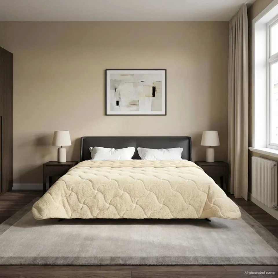 vidaXL Zomer Dekbed 220 x 240 cm Zomer Crèmekleurig Ademend, foto 4
