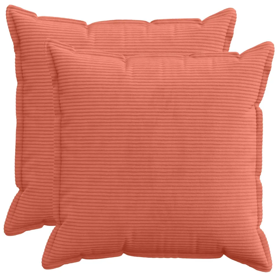 vidaXL Kussensloop 2 st HOUTEN Rood-oranje 55 x 55 cm corduroy, foto 3