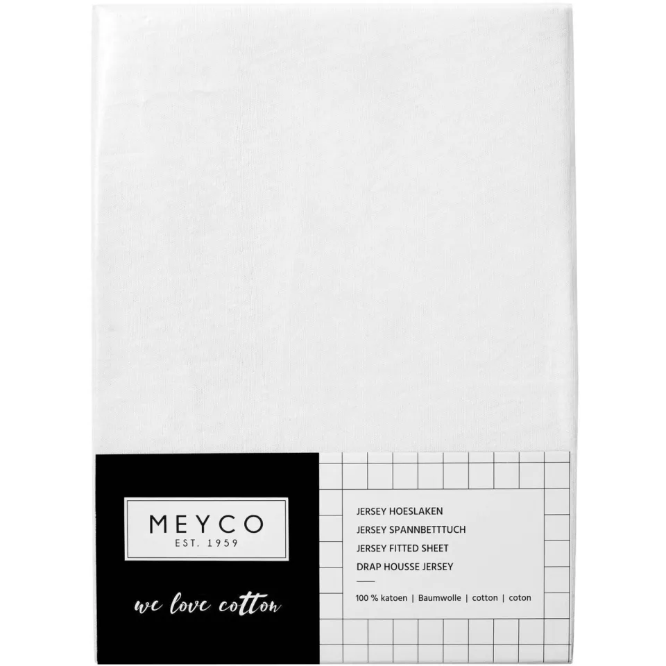 Meyco jersey baby hoeslaken ledikant 60x120 cm wit, foto 3