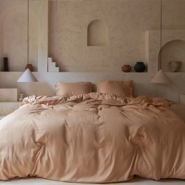 Coco & Cici TENCEL - Twill Dekbedovertrek Peach - 140x200 + 1 kussensloop 60x70