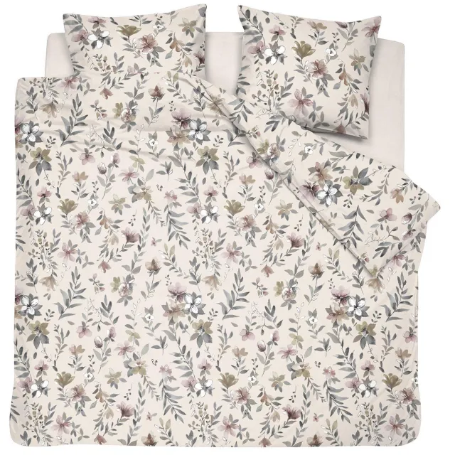 Cinderella flanellen dekbedovertrek lits-jumeaux bloemenprint Beige
