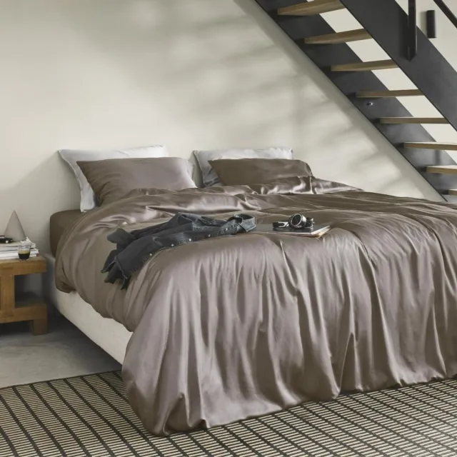 KOALA HUG Dekbedovertrek 100% Tencel lyocell, taupe brown 200x220 + 2 kussenslopen 60x70 - Temperatuurregulerend | Ventilerend & Absorberend | Anti-allergie & Hypoallergeen | Zacht voor huid & haar | 100% Plantaardig | Plasticvrij