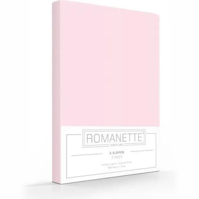 Romanette Kussenslopen Katoen Rose (2 Stuks) - 65 x 65 cm - [Roze]