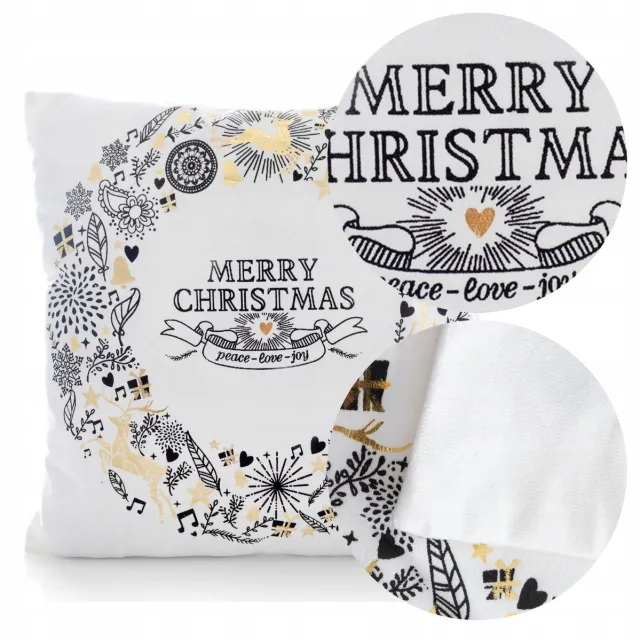 LOZKOHOLICY.PL Kerst Kussenhoes Fluweel 40x40cm Decoratief Nona Wit