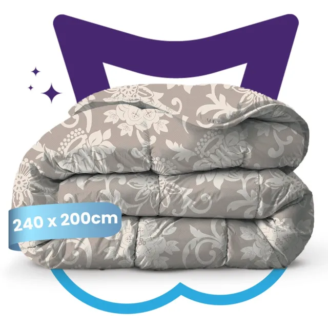 Slaapspeciaal Eazydekbed Series Marme - Dekbed zonder Overtrek - Wasbaar Dekbed - Zomerdekbed - Hoesloos Dekbed - 2 in 1 Dekbed - Dekbed met Vaste Overtrek - Incl. 2 Kussenslopen - 240x200 cm