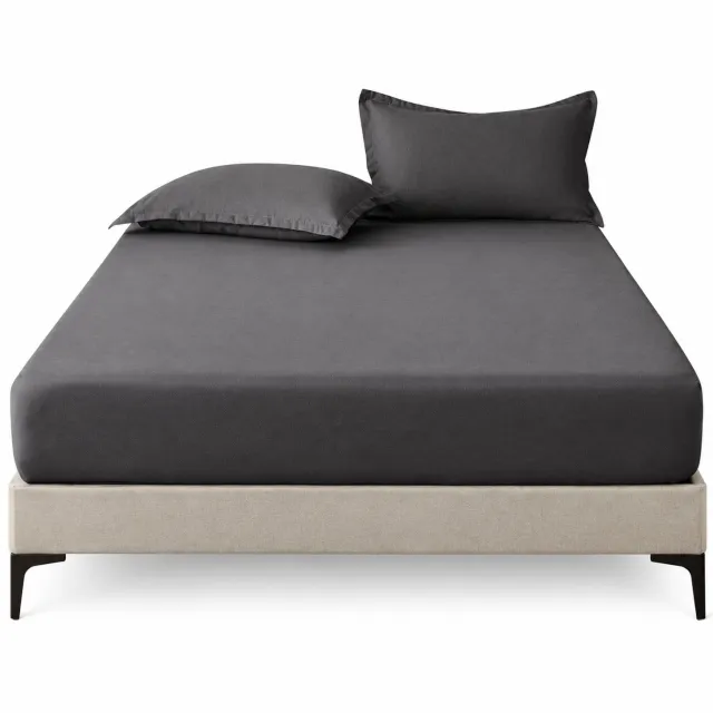 SWGOTA Hoeslaken 160 x 200 cm - Donkergrijs - Polyester - Effen