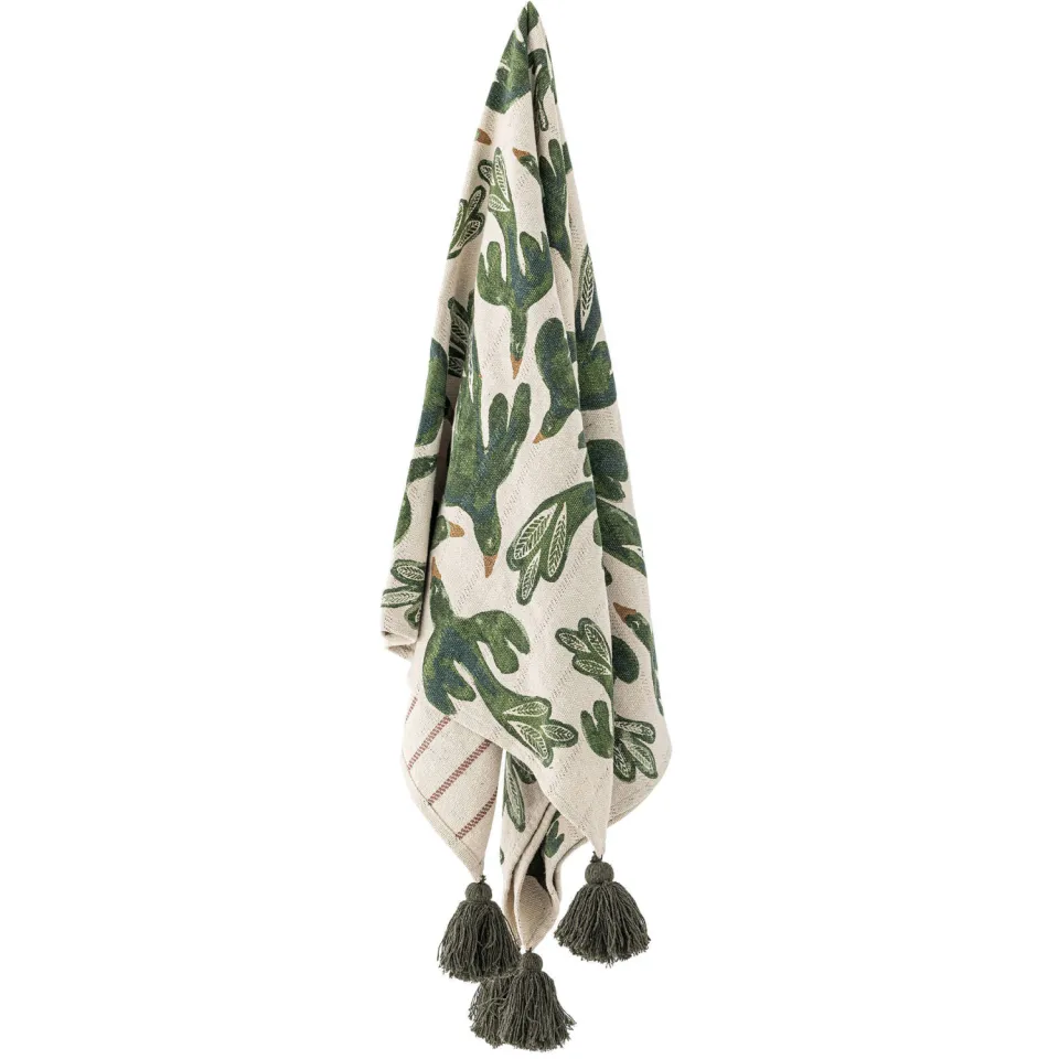 Bloomingville Birdliva plaid groen, foto 2