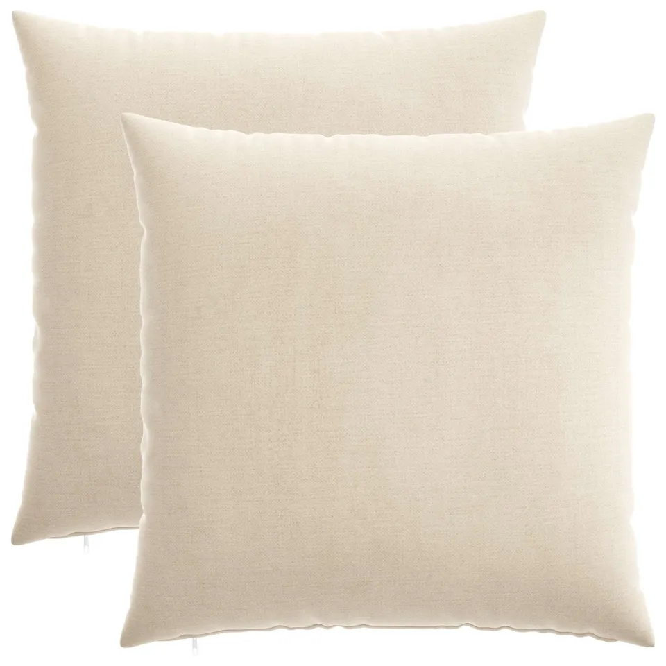 vidaXL Kussensloop 2 st HEERLEN Crèmekleurig 60 x 60 cm Chenille Stof, foto 3