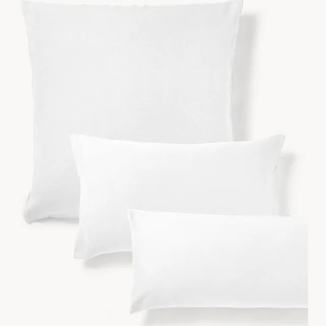 Westwing Collection Gewassen linnen kussenhoes Airy wit
