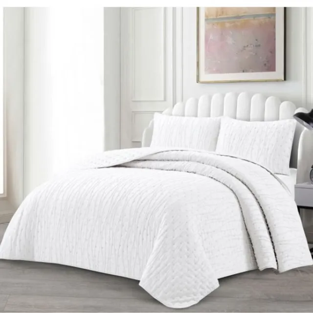 Lavella Ipek Bedspreiset - 240 x 250 cm - Wit - 3-delig