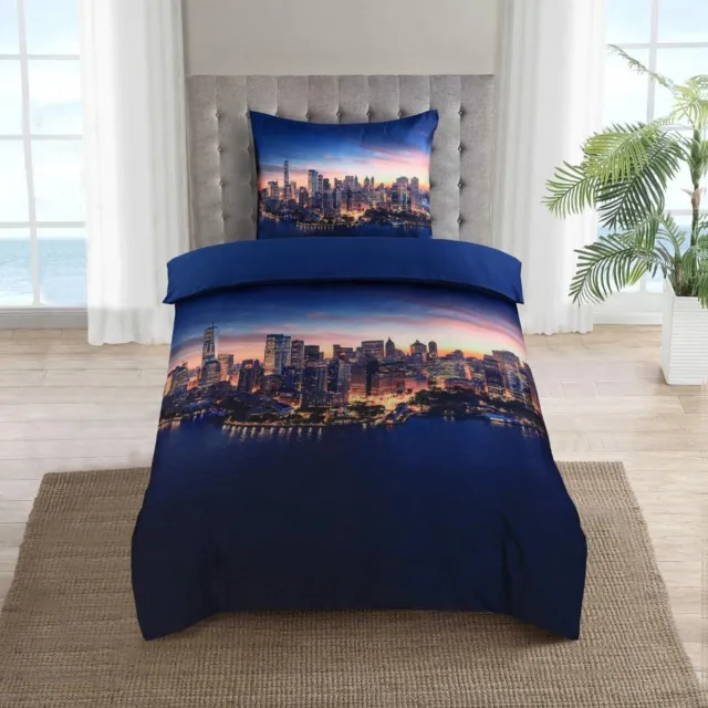 Husch Dekbedovertrek Set - New York -Eenpersoons -140x220cm + 1x kussensloop 60x70 cm-Multi kleuren