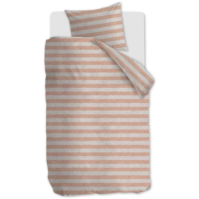 vtwonen Bold Stripe dekbedovertrek - Eenpersoons - 140x200/220cm - Pastelroze