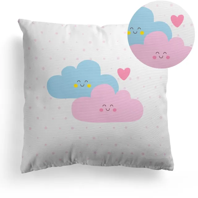 DOMAREX Decoratieve Kussenhoes 45x45 cm - Pastel Wolken voor Kinderkamer Multicolor
