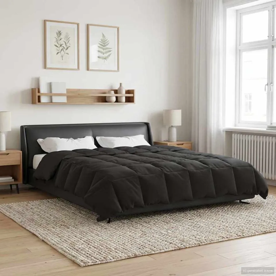 vidaXL Vol jaar dekbed 200 x 200 cm Microfiber (100% polyester) anthraciet, foto 4