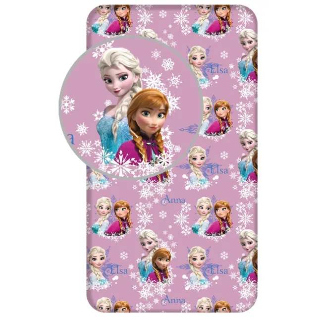 Disney Frozen Hoeslaken Shine - Eenpersoons - 90 x 200 cm - Katoen Roze