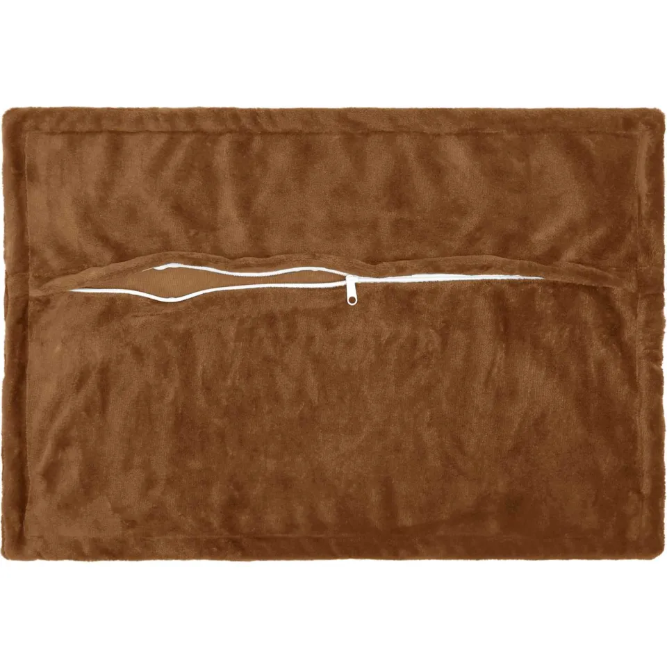 vidaXL Kussensloop 2 st HOUTEN Licht Bruin 40 x 60 cm Flanel, foto 4