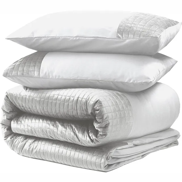 Sleeptime dekbedovertrek Velvet Band Wit 200 x 220 cm