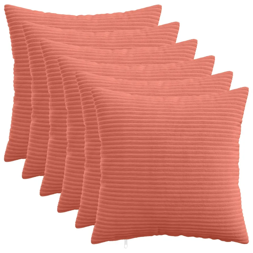 vidaXL Kussensloop 6 st HEERLEN Rood-oranje 40 x 40 cm corduroy, foto 3