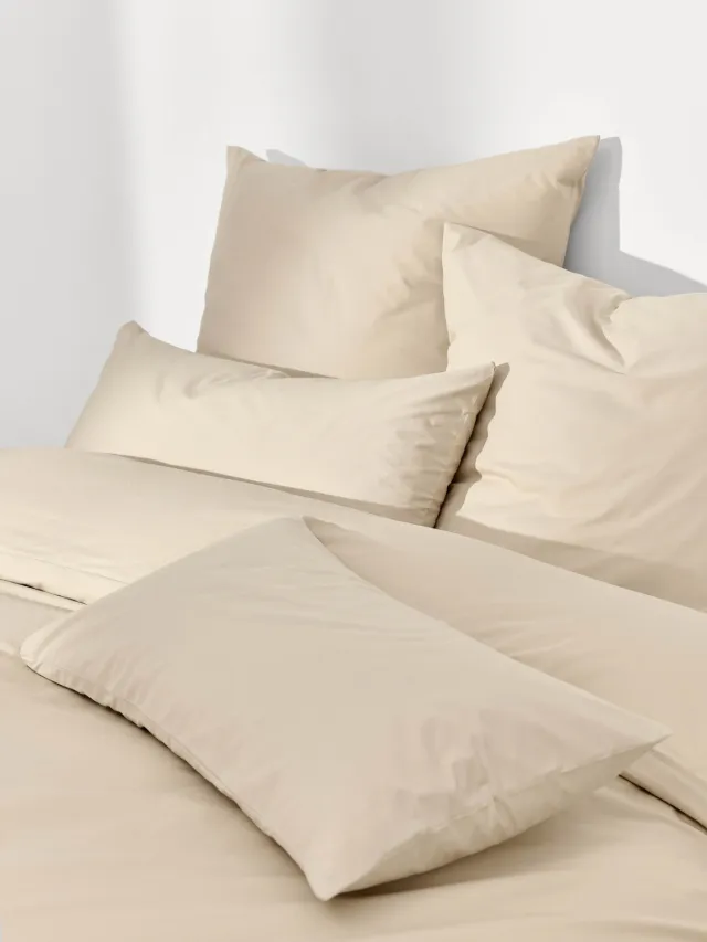 Westwing Collection Perkal katoenen dekbedovertrek Elsie Beige