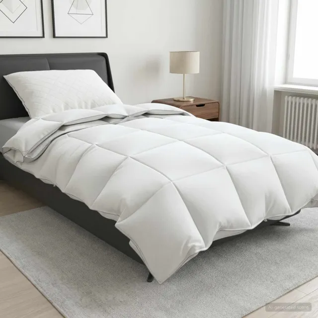 vidaXL Dekbed FULDA 135 x 200 cm 4 seizoenen 310 GSM 90% Gansendons Wit