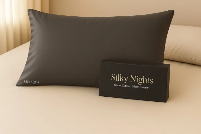 Silky Nights Zijden Kussensloop 60x70 cm – 100% Moerbeizijde Grade 6A – 22 Momme – OEKO-TEX – Verborgen Rits – Luxe Cadeaudoos – Anti-Pluis – Charcoal Zwart