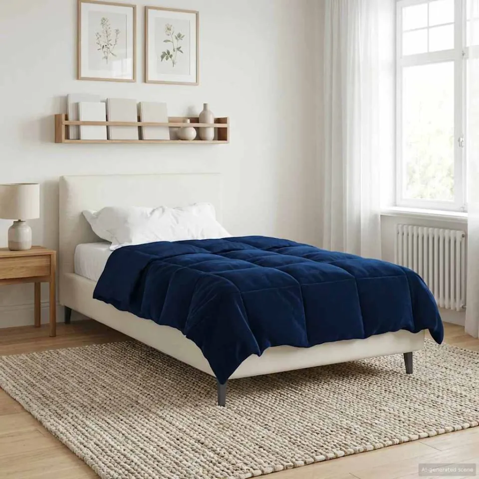 vidaXL Winter Dekbed 140 x 200 cm Winter Microfiber (100% polyester) blauw, foto 4