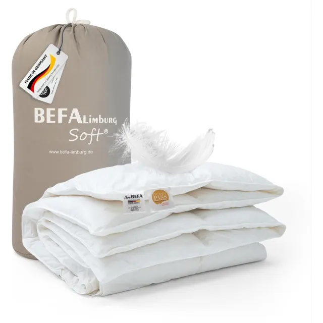 Vellaro Dekbed zonder overtrek - Wit - 200 x 200 cm - 90% Veren 10% Dons Vierseizoensdekbed - Voor Mensen met Allergie