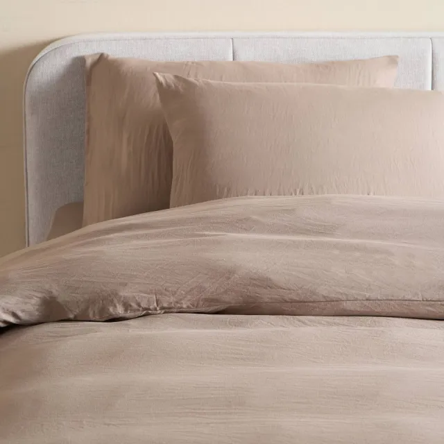 NOUS Living super soft kussensloop 60x70 cm taupe set van 2, foto 2