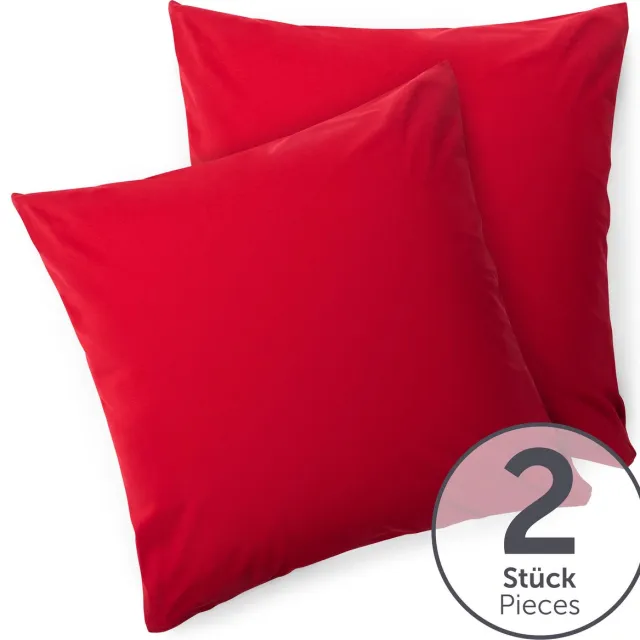 Blumtal Set Van 2 Kussenslopen - Superzachte Premium Jersey Kussenhoes - 100% Katoen - 40 x 40 cm - Rood