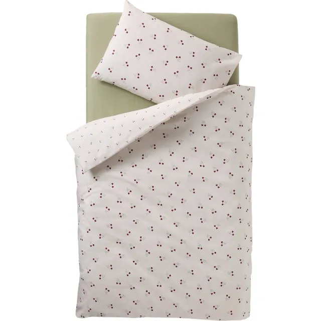 vertbaudet Set dekbedovertrek + kussensloop voor baby's CHERRY Beige Bedrukt