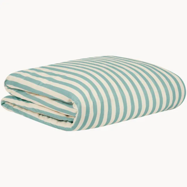 Nobodinoz Katoenen dekbedovertrek Sheldon, B 150 x L 200 cm Turquoise