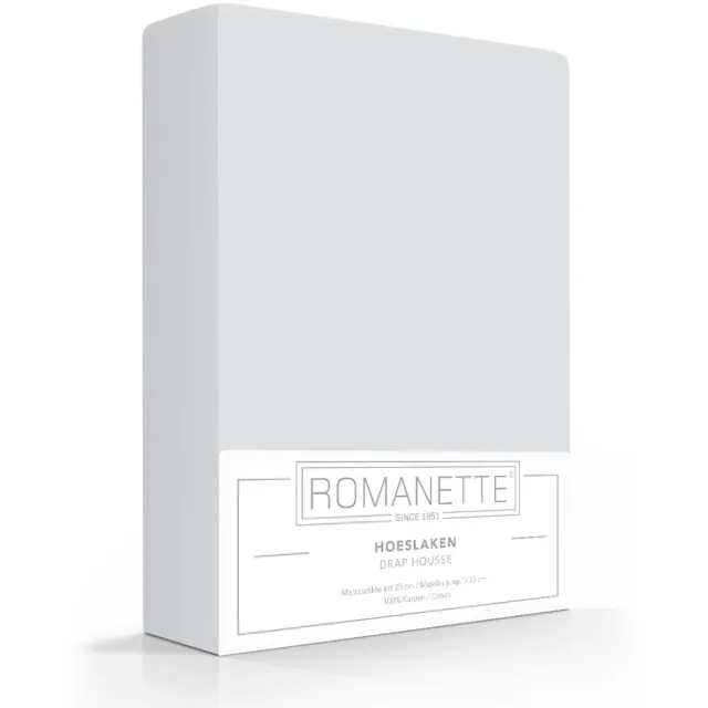Romanette Luxe Verkoelend Hoeslaken - Zilver - 180x220 cm - Katoen - Romanette Grijs