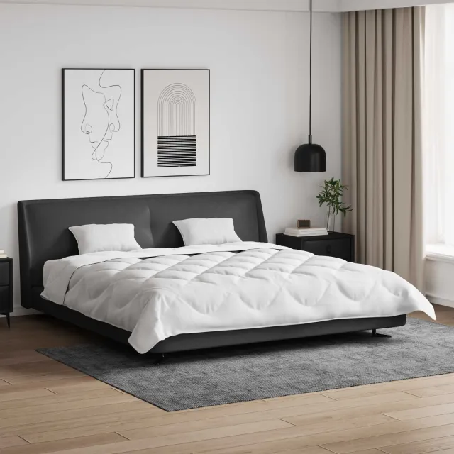 vidaXL Dekbed met kussen 3 st Wit Microfibre