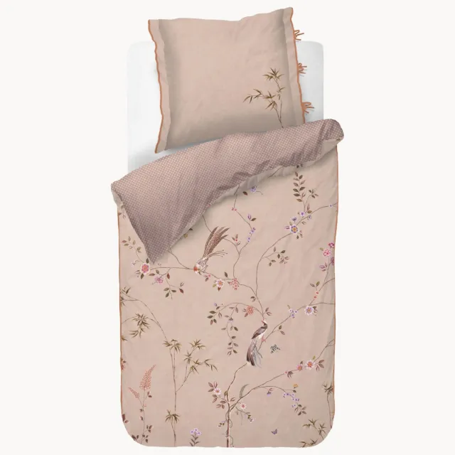 Pip Studio Katoenen perkal dekbedovertrekset Bamboo Blossom Groen