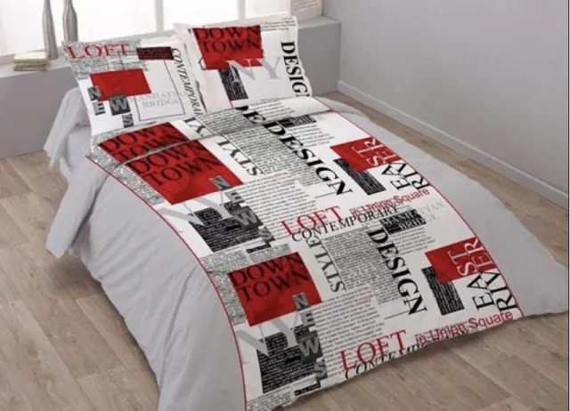 Better Nights Katoenen 2-Persoonsdekbedovertrek NY News 240x220 + 2 kussenslopen 65x65 multi