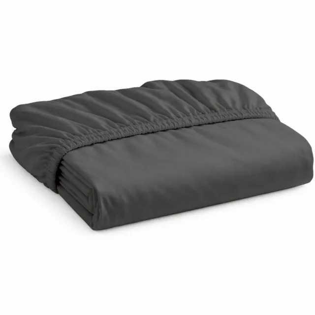 decoware Hoeslaken - Katoen - Antraciet - Elastisch - 160x200 cm - Geschikt voor matrassen tot 25 cm