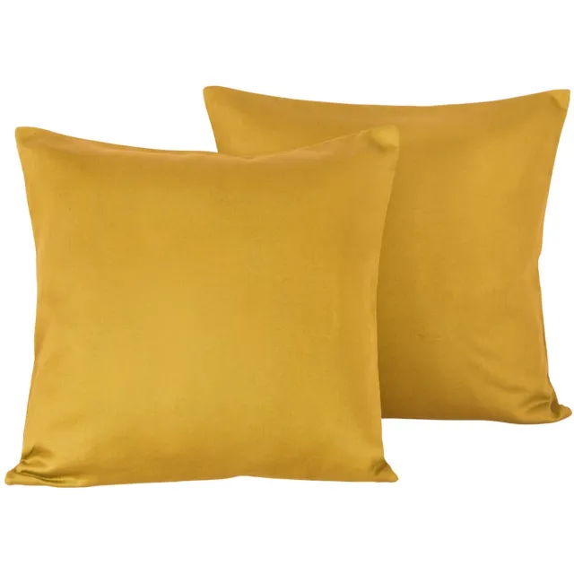 De Witte Lietaer Set Kussenslopen Olivia Golden Yellow - 2 stuks - 40 x 40 cm - Geel - Katoen Satijn