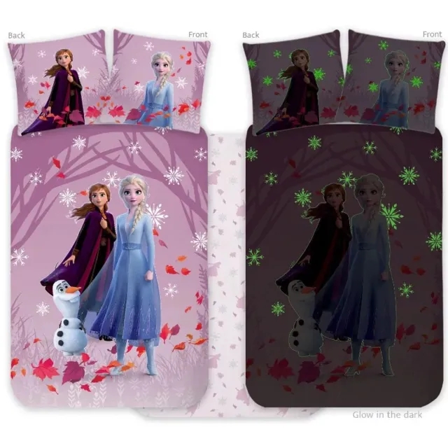 Disney Frozen Glow in the Dark Frozen dekbedovertrek - Ledikant dekbedovertrek - 100x135 cm - 100% katoen