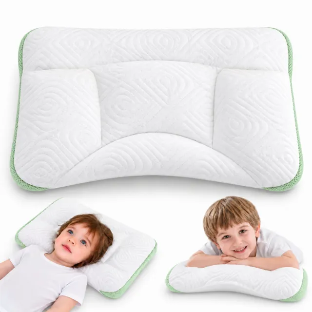 Bobypet Kinderkussen - Ademend Slaapkussen Kinderen 50x35x10cm - Wit - Ergonomisch Kinderkussen voor Thuis en Reizen