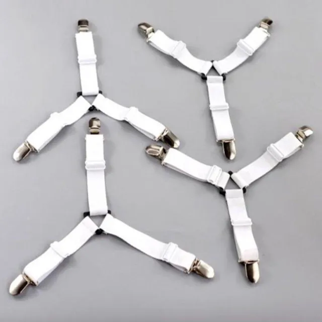 LOUZIR dekbed laken aanspanner clips - Bed laken spanners - 4 stuks – Wit