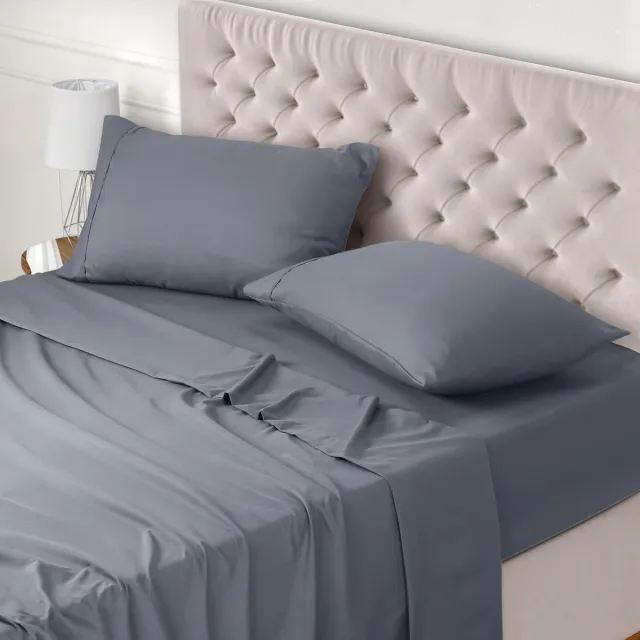 Famanu Beddengoedset 4-delig , microvezel, inclusief hoeslaken + 2 kussenslopen – Grijs