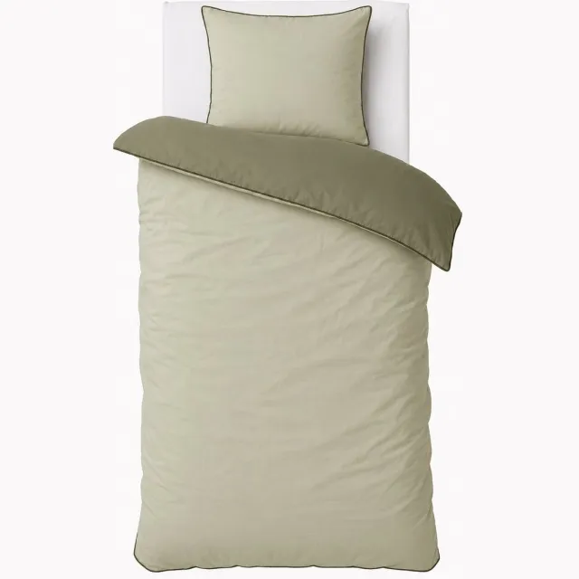 PandaHome L&G - %100 Katoen Jersey Dubbelzijdig Dekbedovertrekset - 1 x dekbedovertrek + 1 x kussensloop - Beddengoedset - Bedovertrek - Dubbelzijdig - Colourist Groen