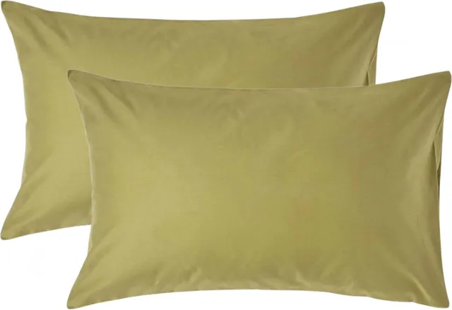 Homescapes Luxe Satijn Kussensloop 50x75 cm – Olijfgroen – Set van 2 – 100% Egyptisch Katoen Satijn – Draaddichtheid 1000
