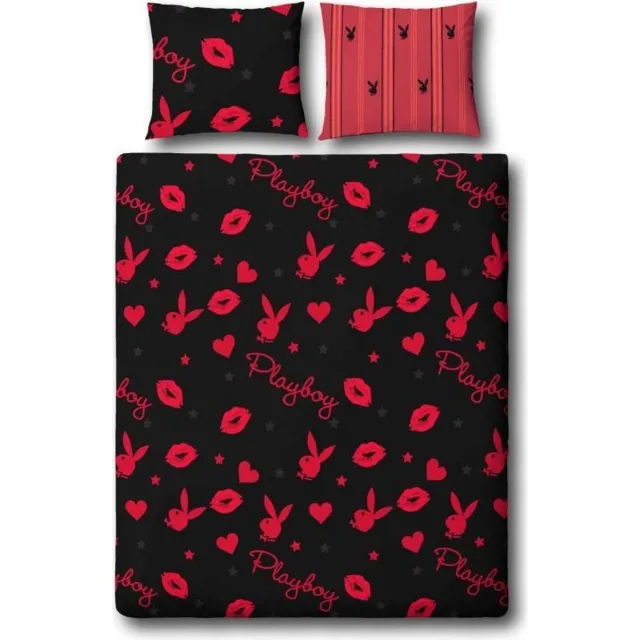Playboy Dekbedovertrek Kissing (Black) 240x200/220 Zwart