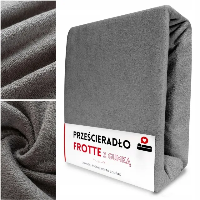LOZKOHOLICY.PL Frotte hoeslaken met elastiek 80x160 cm - Gaja - Katoen grijs