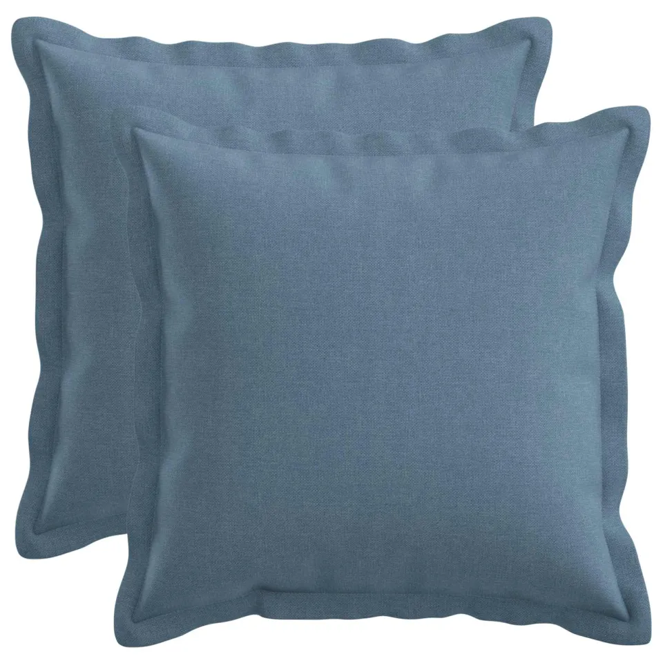 vidaXL Kussensloop 2 st HOUTEN Jeans Blauw 40 x 40 cm Faux Linnen, foto 3