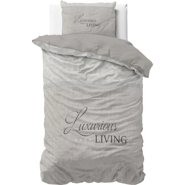 Valking Luxurious Living dekbedovertrek - Eenpersoons - 140 x 200/220 cm + 1 kussensloop 60 x 70 cm - Zand