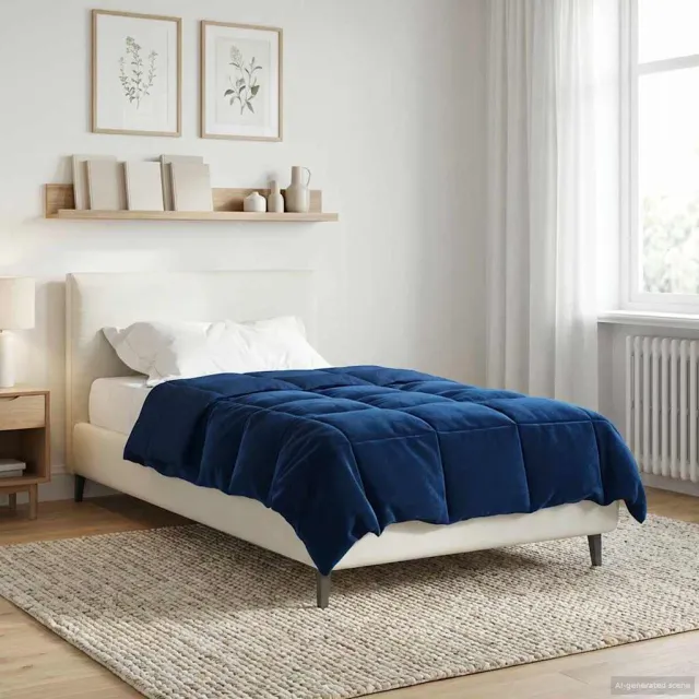 vidaXL Zomer Dekbed 135 x 220 cm Zomer Microfiber (100% polyester) Blauw