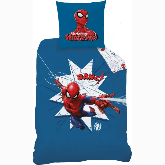 Spider-Man Dekbedovertrek, Jumping - Katoen Blauw
