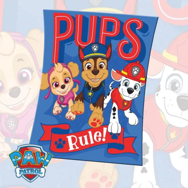 PAW Patrol fleece Pups Rules 130 x 170 cm Blauw